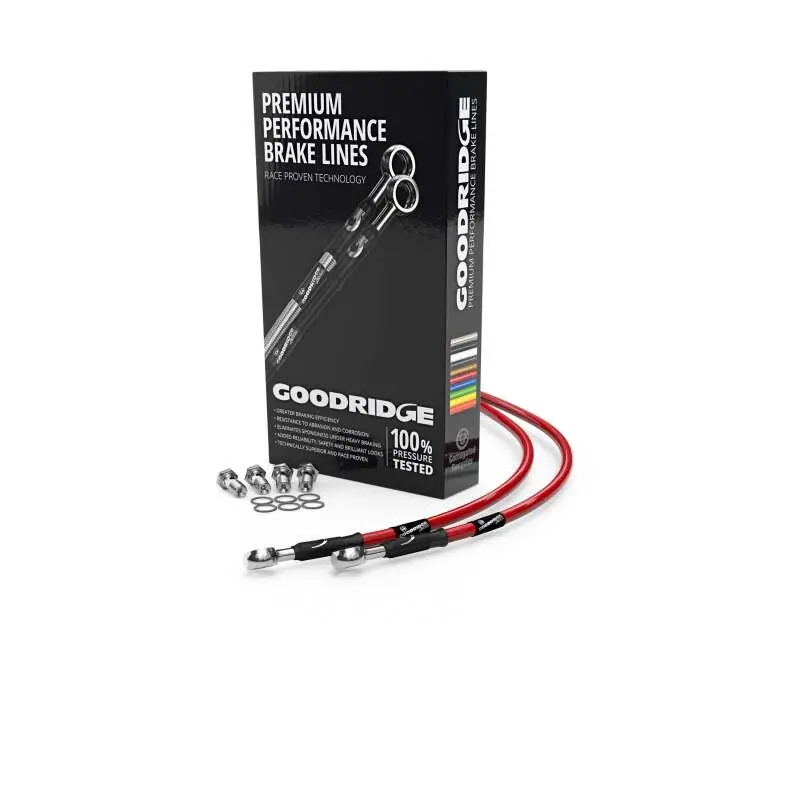 Goodridge 06-08 Ducati 696 Monster Red Clutch Lines 1
