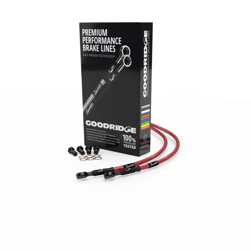 Goodridge 99-10 Yamaha Xjr1300 Clutch Red Clutch Lines W/Black Fittings 1