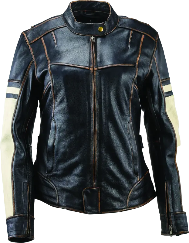 Kuryakyn Leather By River Road Dame Vintage Leather Jacket Black Womens - Large 1