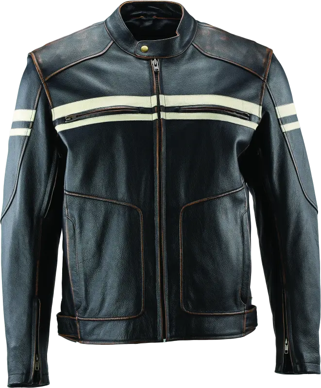 Kuryakyn Leather By River Road Hoodlum Vintage Leather Jacket Black - Medium 1