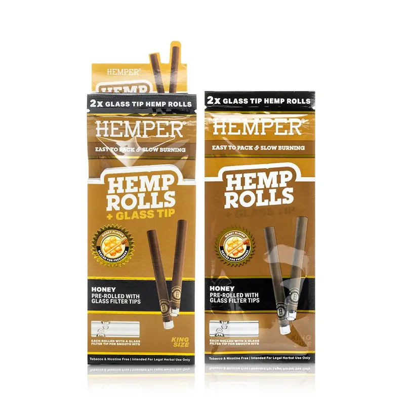 Pre-Rolled 2Pk King Size Glass Tipped Hemp Rolls | 12Ct Display 4