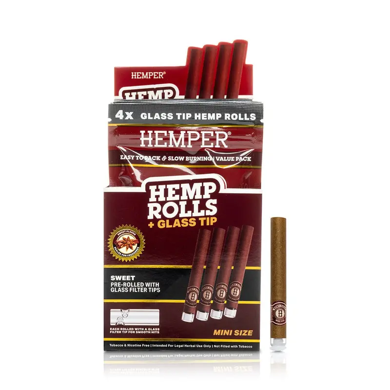 Pre-Rolled Mini Size Glass Tipped Hemp Rolls | 4Pk 2