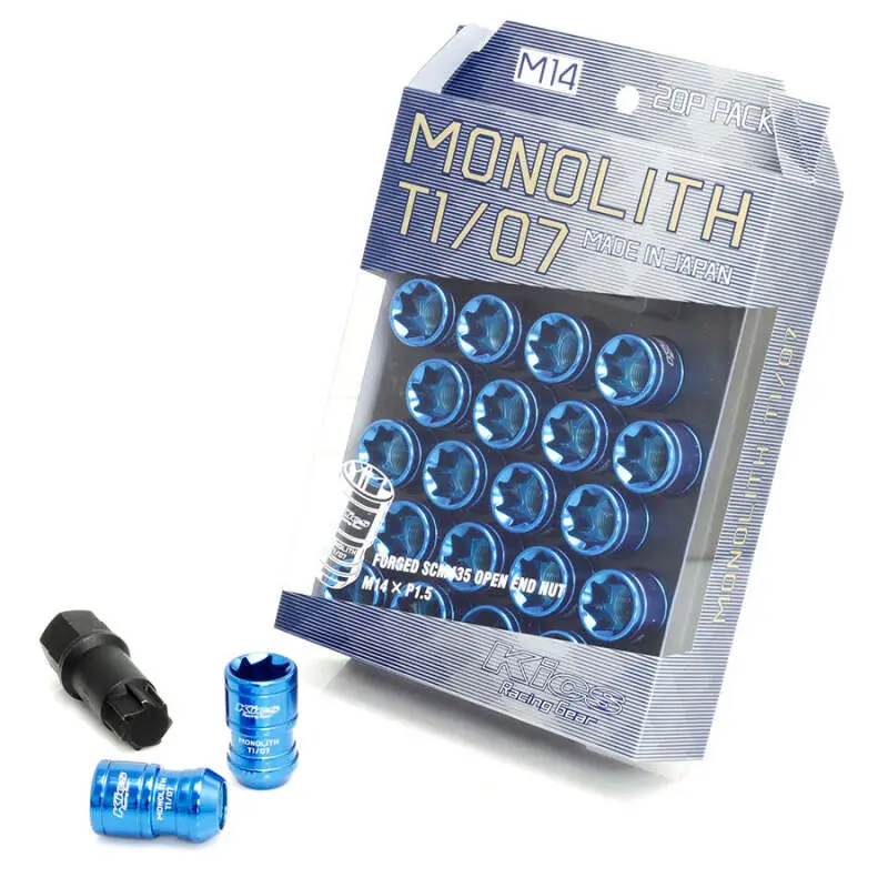Project Kics 12X1.50 Monolith T1/06 Lug Nut Set - Blue (20 Pcs) 1