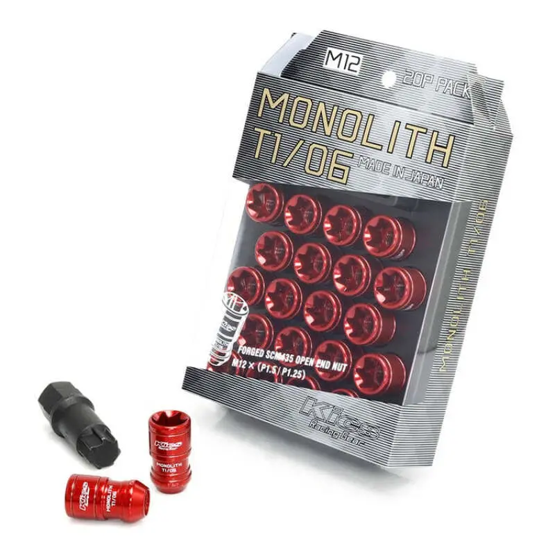 Project Kics 14X1.50 Monolith T1/07 Lug Nut Set - Red (20 Pcs) (Special Order 2-3 Month Lead Time) 1