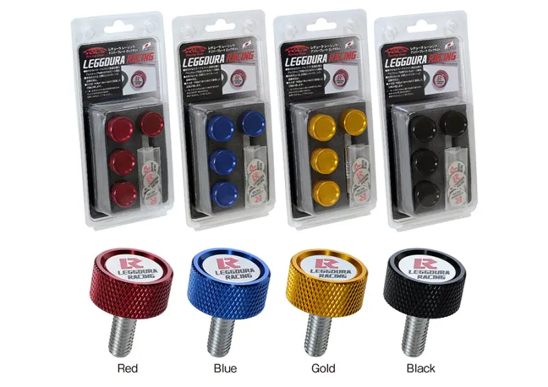 Project Kics Leggdura Racing Number Plate Lock Bolt Set - Blue 1