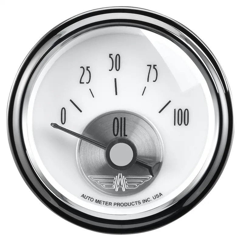 Autometer Prestige Pearl Oil Pressure Gauge – 2-1/16 Inch, 100 Psi, Electric (2026) 1