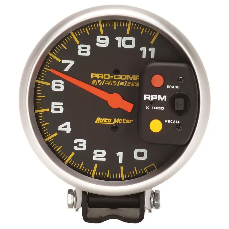 Autometer Pro-Comp 5-Inch Tachometer – 11,000 Rpm Range With Peak Memory And Pedestal Mount 1