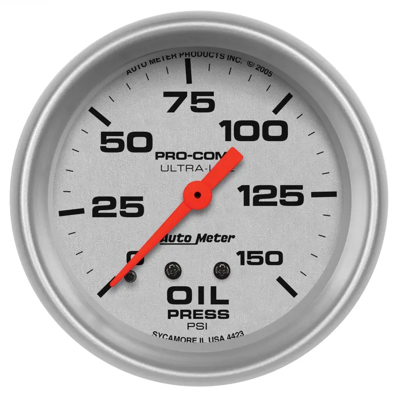 Autometer Ultra-Lite Mechanical Oil Pressure Gauge – 2 5/8", 0–150 Psi Range 1