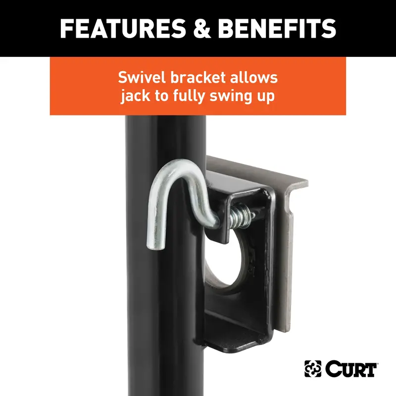 Curt 28306 Swivel Jack With Side Handle – 2,000 Lb Capacity, 15-Inch Travel 1