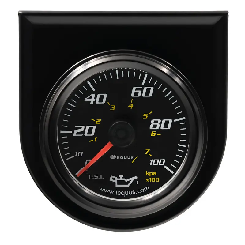 Equus Oil Pressure Gauge – 2.0" Black Dial, 0–100 Psi Range (E6244) 1