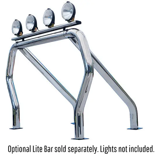 Go Rhino Chrome Bed Bars Kit – Single Bar With Single Kicker Mounting On Wheel Wells 1