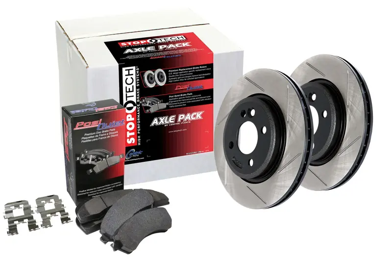 Stoptech 937.38006 Street Axle Pack – Slotted Front Brake Kit 1