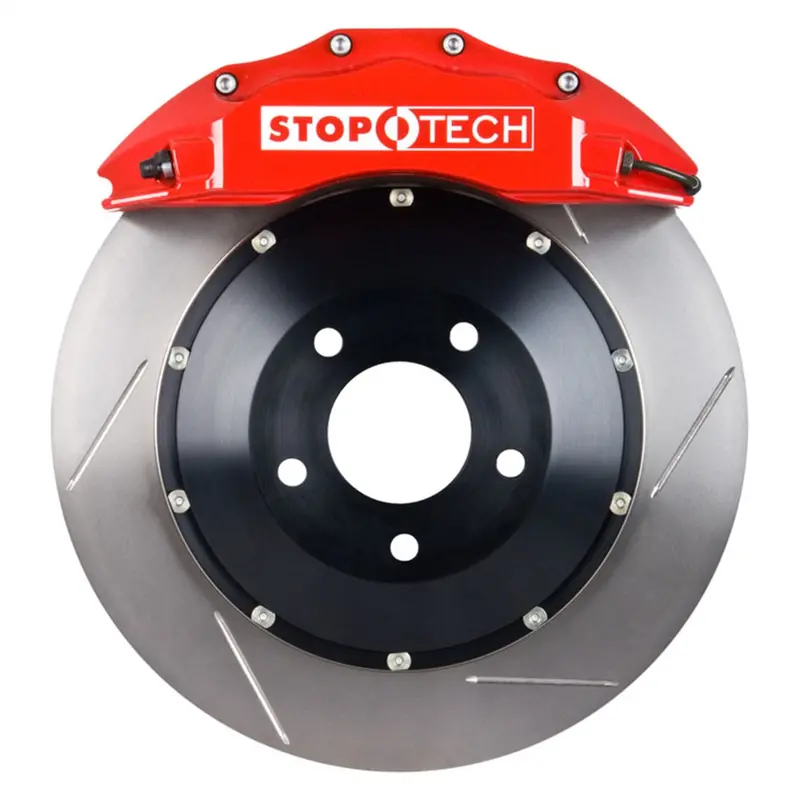 Stoptech Big Brake Kit – Front, Red Calipers, Drilled Two-Piece Rotors (83.B36.6700.71) 1