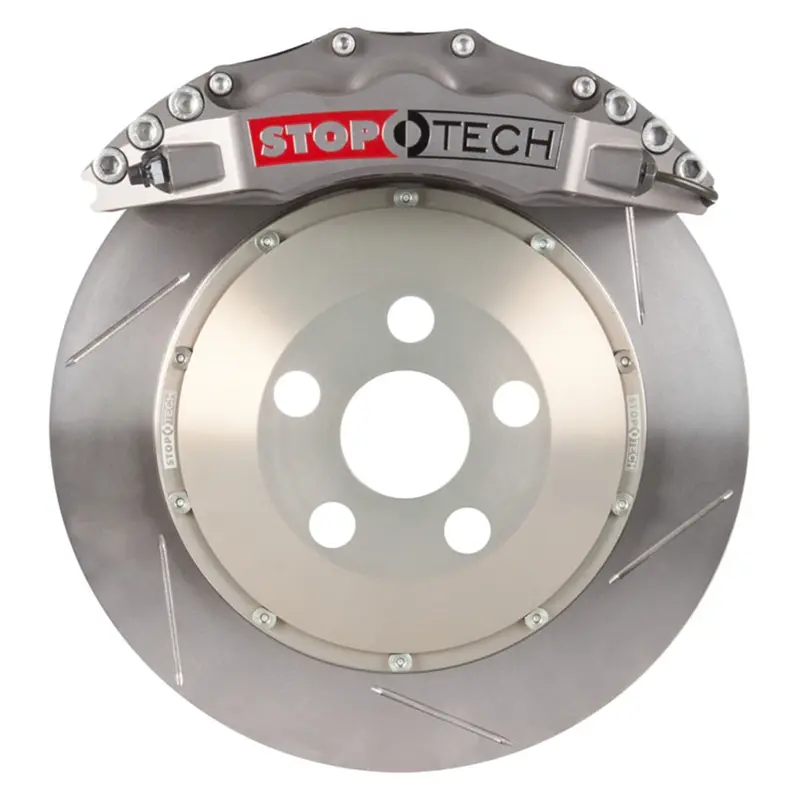 Stoptech Trophy Sport Big Brake Kit – Front, Silver Calipers With Two-Piece Slotted Rotors 1
