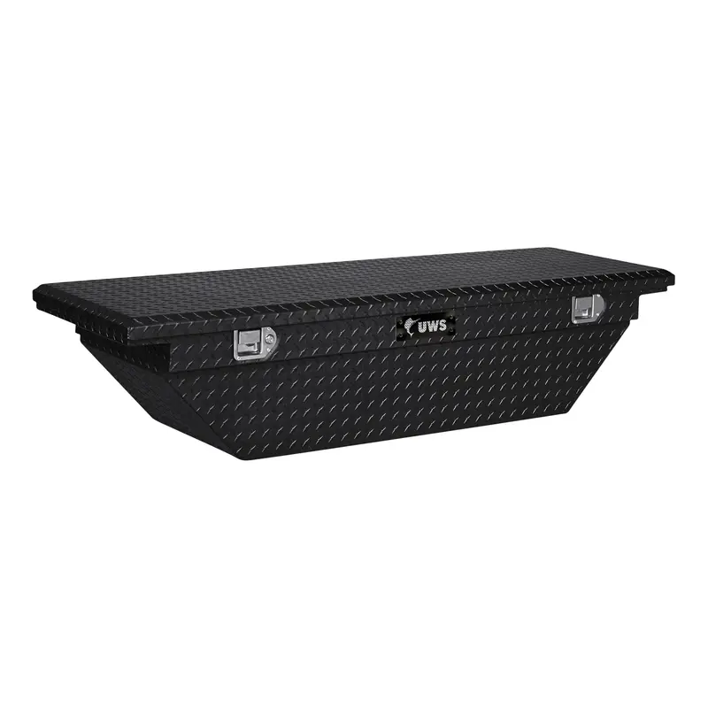 Uws Tbs-63-A-Lp-Blk 63-Inch Low-Profile Gloss Black Aluminum Angled Truck Toolbox 1