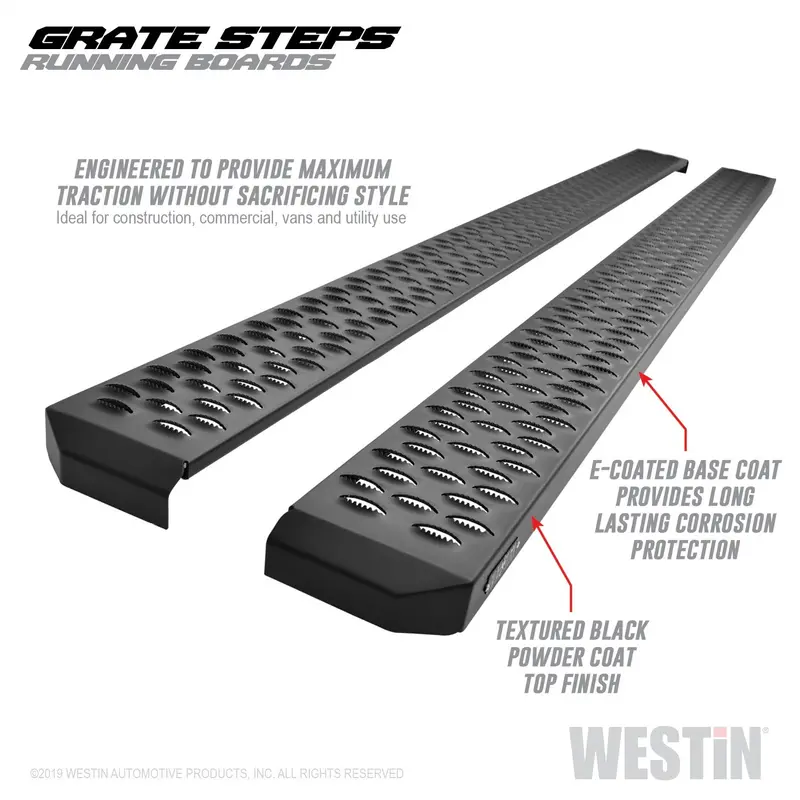 Westin Grate Steps Running Boards – Textured Black, 90-Inch Length, Model 27-74745 (Mounting Kit Sold Separately) 1